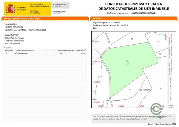 Parcela Edificable 4 22ha Pinoso Alicante