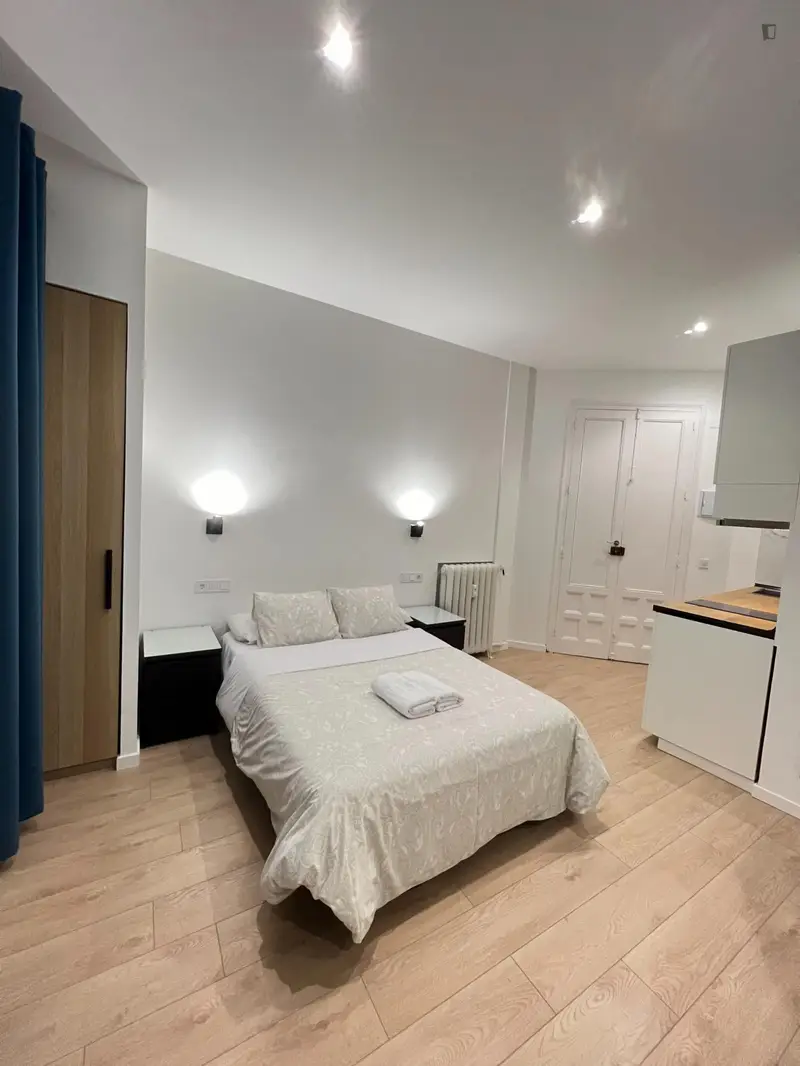 Estudio Moderno en Madrid con Wifi y Aire Acondicionado
