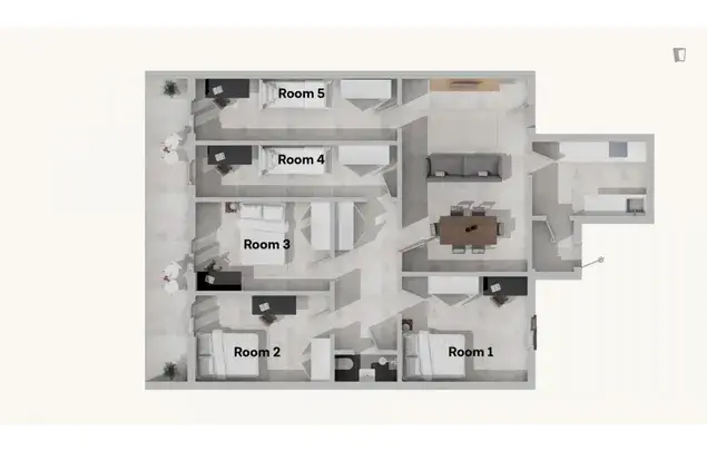 Alquiler Apartamento 5 Dormitorios Madrid 3-24 Meses