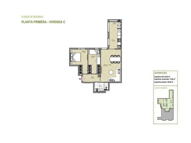 Piso Obra Nueva Palma 73m2 2 Dormitorios