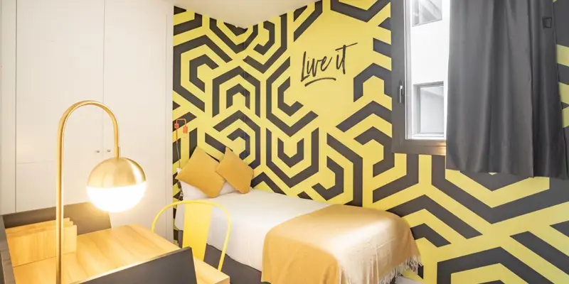 Coliving Ramblas Habitacion Individual con Gimnasio Terraza y Coworking