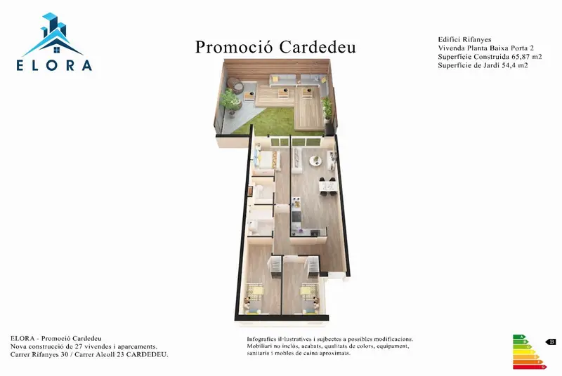 Venta Piso con Calefaccion en Poble Sec Cardedeu Obra Nueva