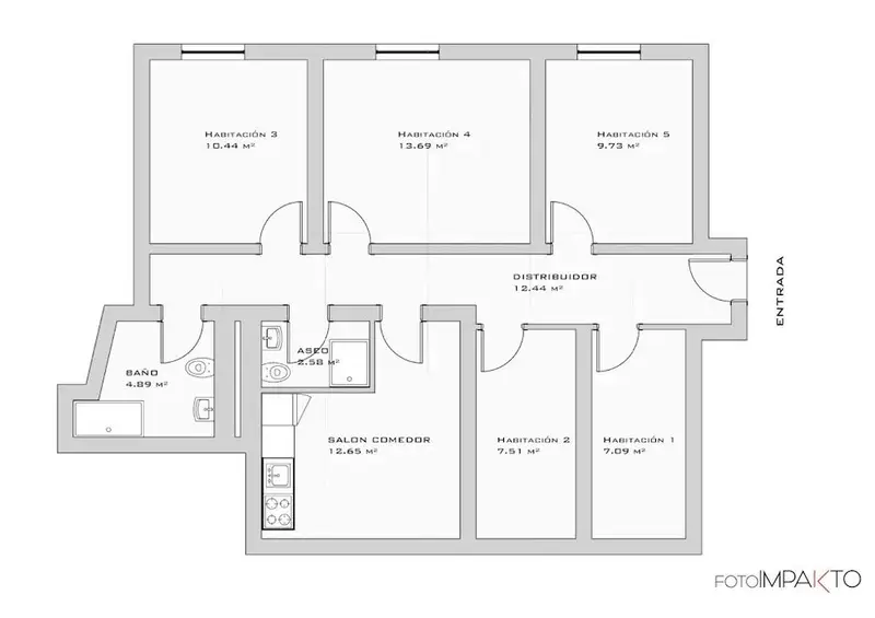 Apartamento en Alquiler Madrid 1 Dormitorio 1 Baño