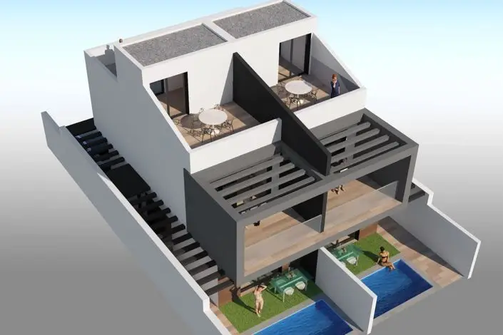 Villa Moderna con Piscina Privada en Santiago de la Ribera