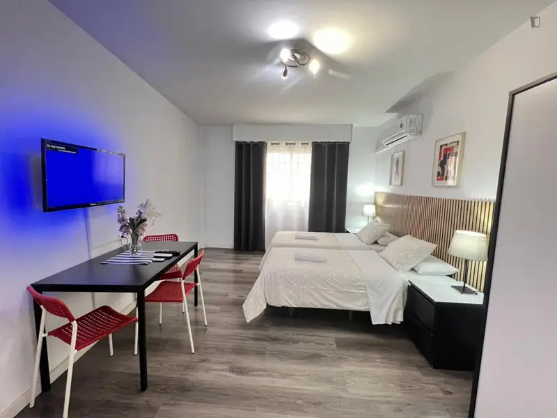 Estudio Moderno en Madrid con Wifi y Lavadora