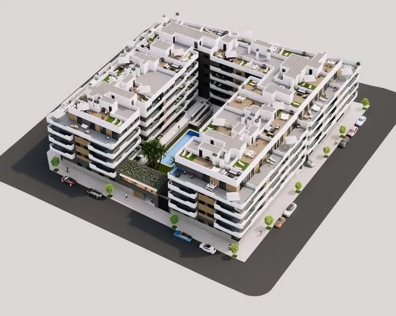 Apartamento 3 Dormitorios Santa Pola Residencial Piscina Gimnasio