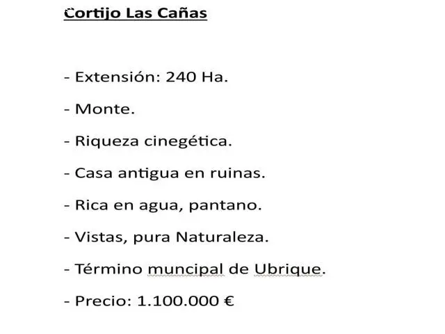Finca Rustica En Venta En Ubrique, Cádiz