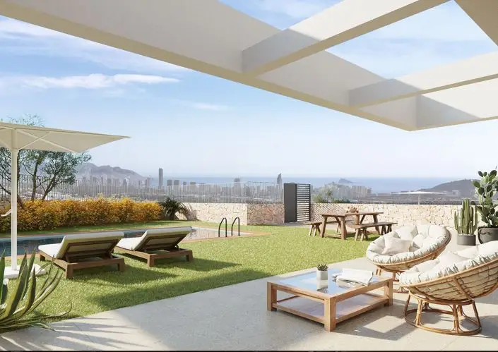 Adosado 3 Dormitorios Balcon Finestrat Lujo Piscina Solarium