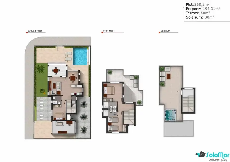 Chalet en venta Los Alcázares 3 dormitorios piscina privada
