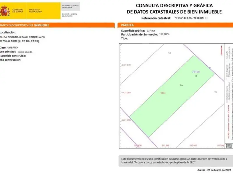 venta Terreno en Alaior, Balears (Illes) (URE-0000255)- Globaliza