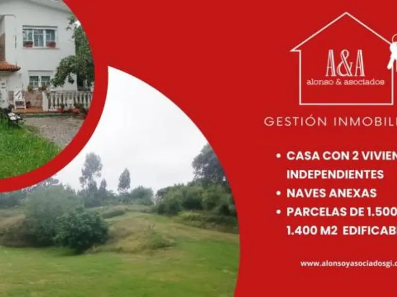 Chalet en Llanes con dos viviendas y terrenos