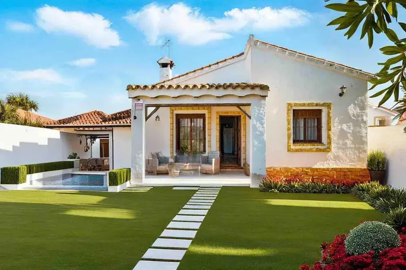 Chalet en Marquesado Chiclana de la Frontera con Piscina y Jardin