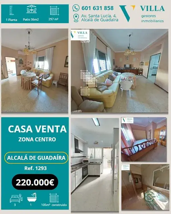Casa en Sevilla Zona Centro 105m2 3 Dormitorios Patio 36m2
