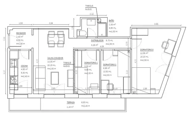 Apartamento 4 Dormitorios 58m2 Madrid Alquiler Temporada Media Larga