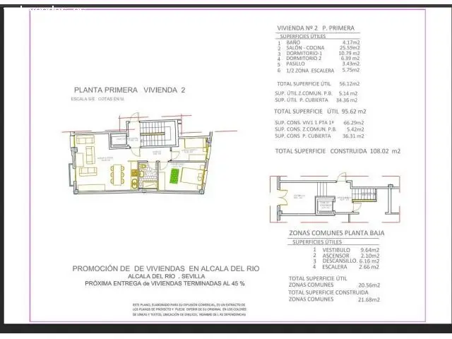 Vivienda Nueva en Alcalá del Río 2 Dormitorios