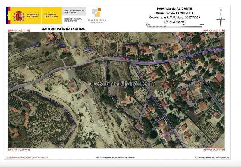 Parcela Urbanizable en Elche 8932m2 4 Chalets