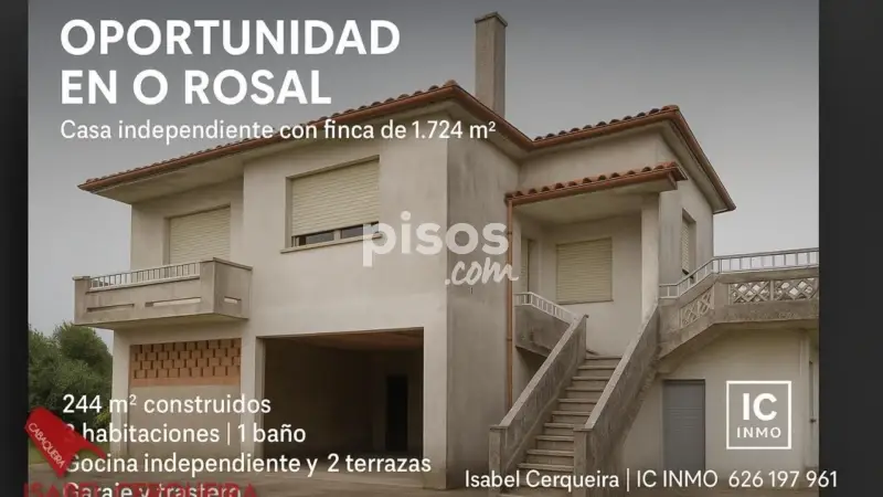 Casa en venta en O Rosal con terreno y lagar tradicional