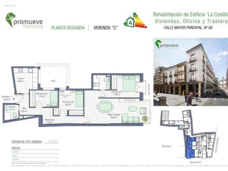 Venta Piso 81m2 Palencia 3 Dormitorios 2 Baños Edificio Historico