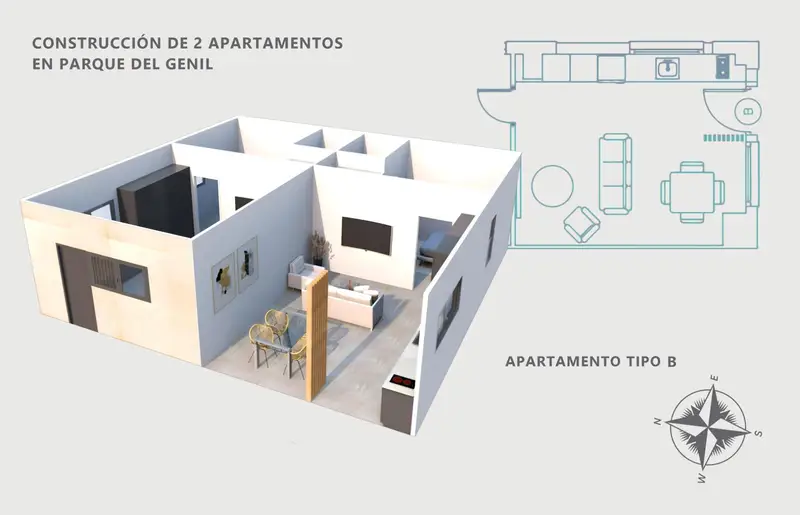 Apartamento en venta Granada centro con calefacción