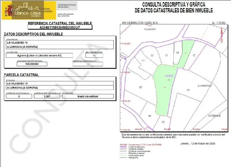 Solar en Venta Centro Laracha Ref 2003123