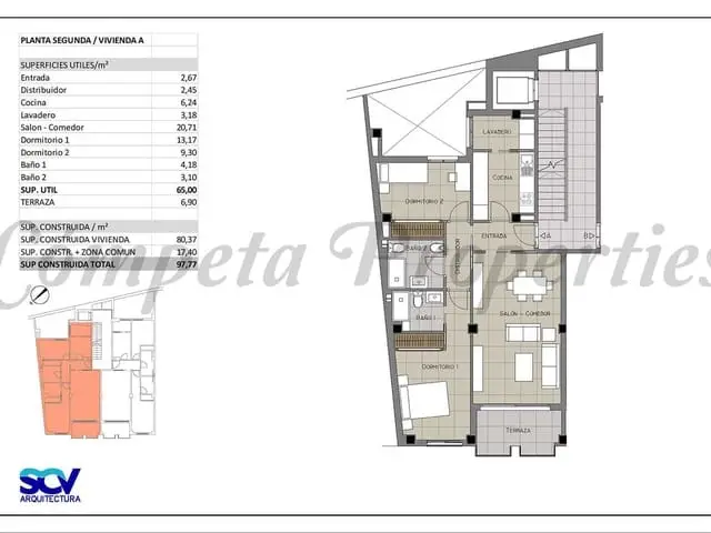 Apartamentos en Venta en Competa 2 Dormitorios