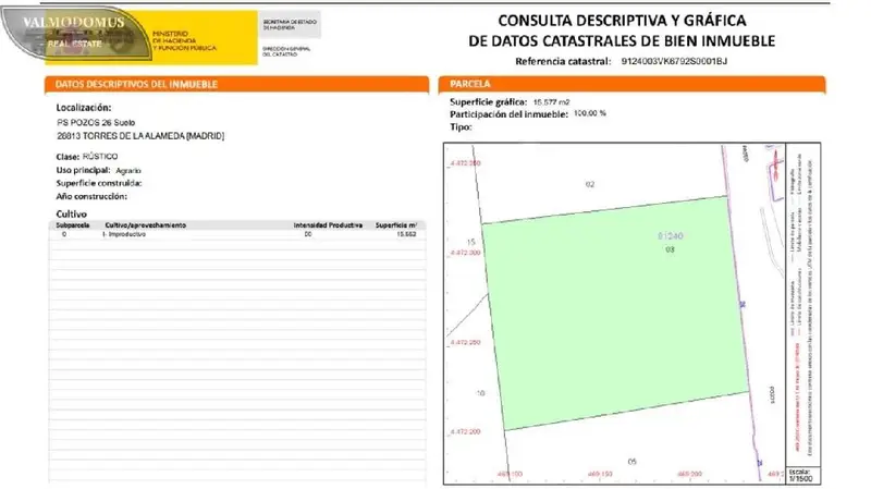 Venta Terreno 15552m2 Torres de la Alameda Madrid