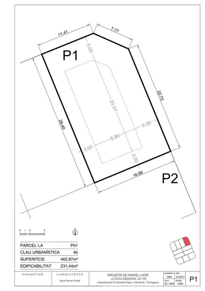 Solar en Cambrils Dorado Playa para Vivienda de 230m2