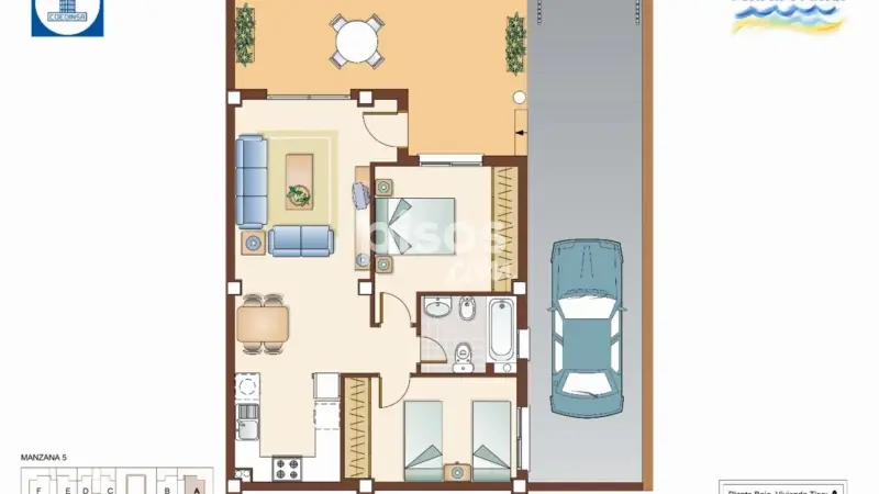 Apartamento en Alquiler Calle Anglesos 2 Dormitorios Terraza Parking