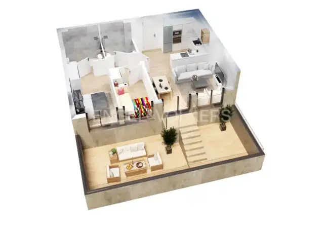 Apartamento en Pineda de Mar 62m2 2 dormitorios 2 baños Terraza 35m2