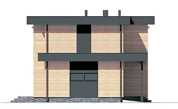 Modelo 162 Casa Prefabricada de 2 Plantas con Fachada de Madera CLT