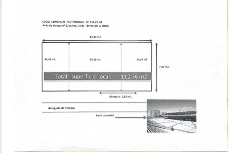 Venta Local Comercial Pardinyes Lleida 110m2