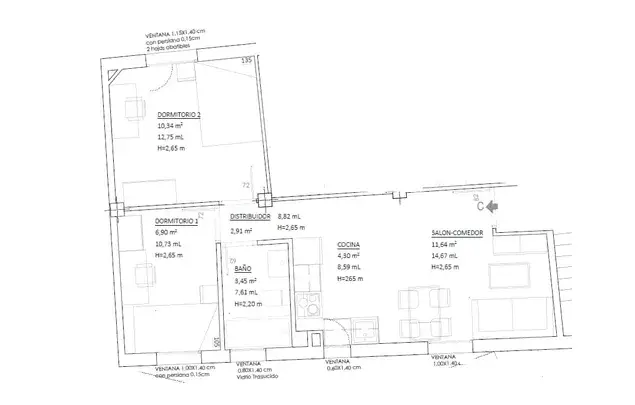 Apartamento 3 Dormitorios 40m2 Madrid Alquiler Temporada Media Larga