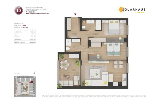Alquiler Apartamento 2 Dormitorios Pamplona 70m2 Terraza Garaje