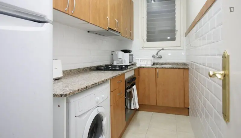 Habitacion individual con balcon en piso compartido Sants Montjuic