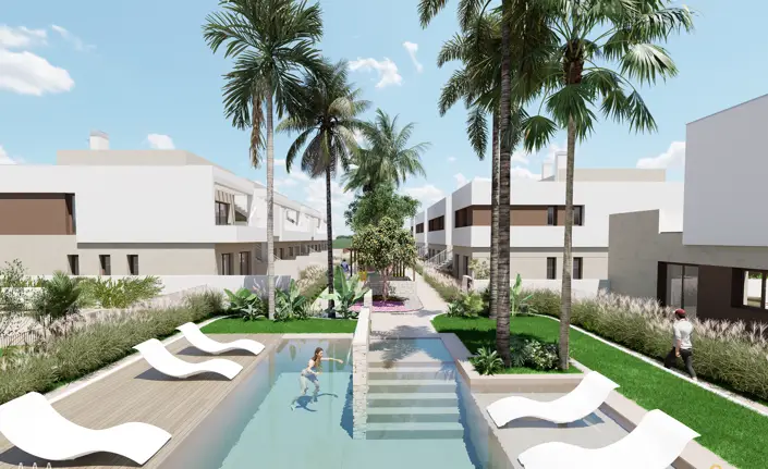 Bungalows de Lujo en Los Alcázares: 3 Dormitorios, Piscina y Solarium