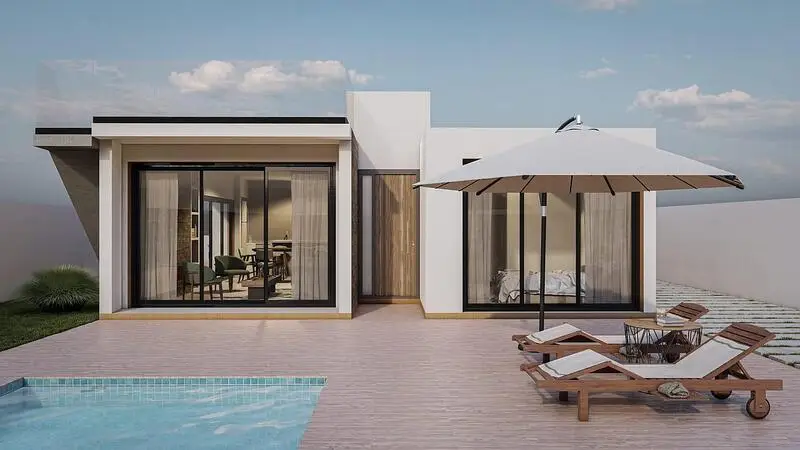 Villa Ibicenca en Fortuna Murcia Nueva Construccion Piscina Privada