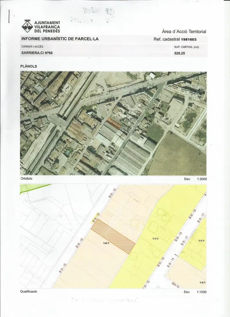 Venta Terreno 1700m2 Vilafranca del Penedes 30 Viviendas