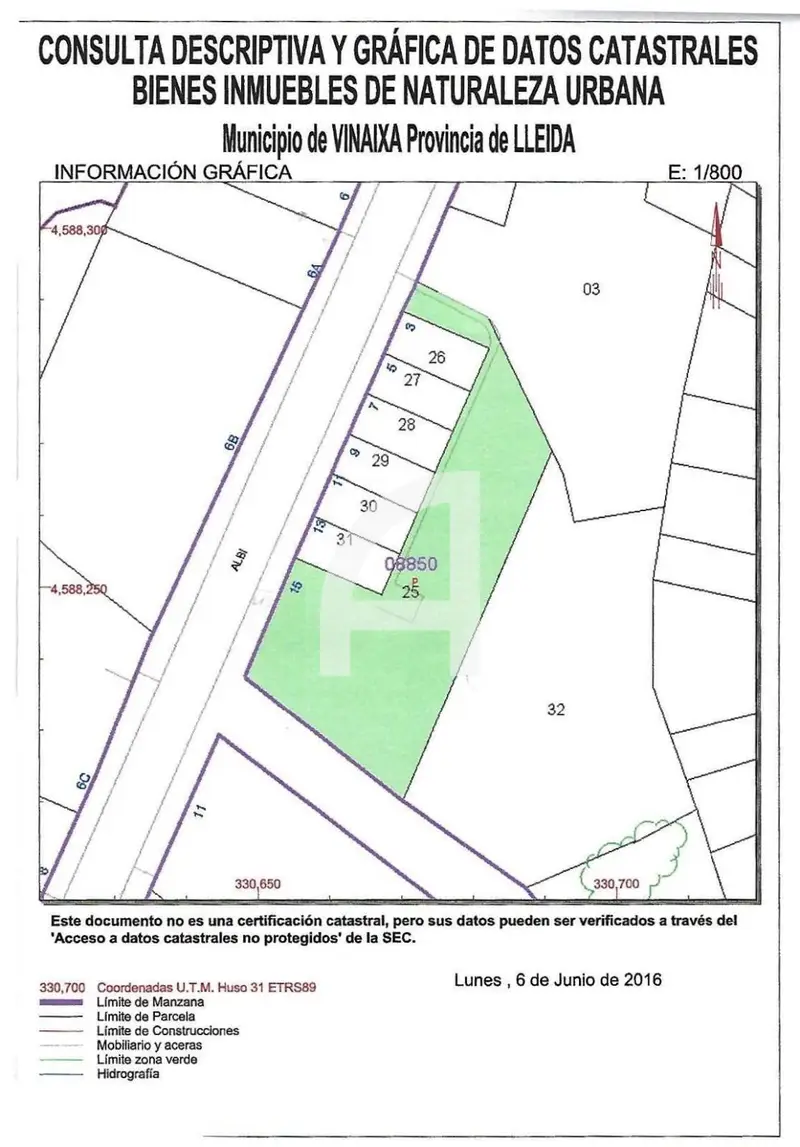 Parcela en Venta Vinaixa Lleida 1250m2