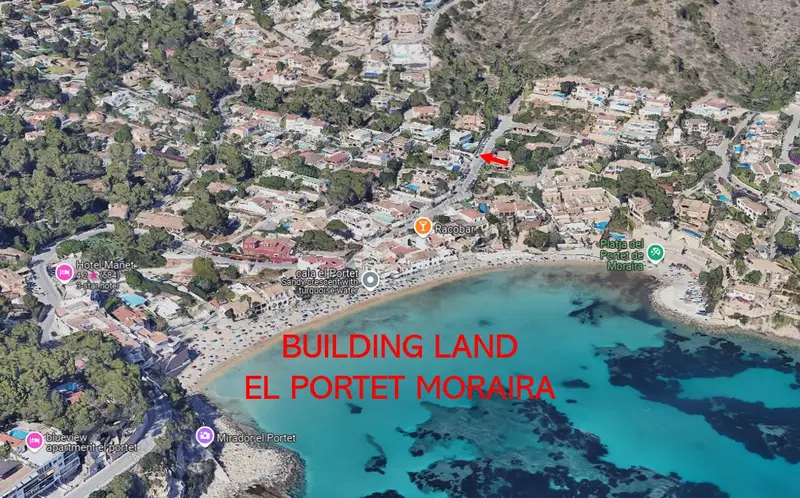 Venta Terreno en Portet Moraira 885m2 Vistas al Mar