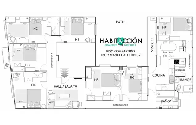 Alquiler Apartamento 7 Dormitorios Bilbao Indautxu 175m2