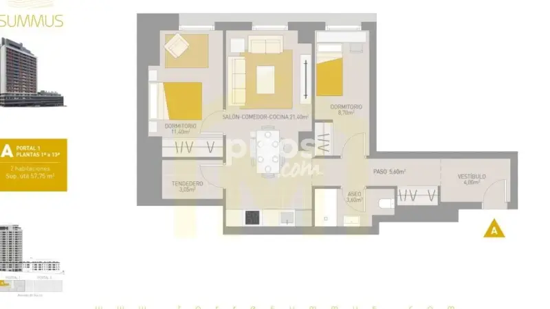 Piso en Venta en Roces 2 Dormitorios