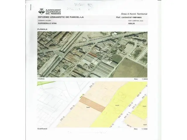 Solar 1700m2 Vilafranca del Penedes 30 Viviendas