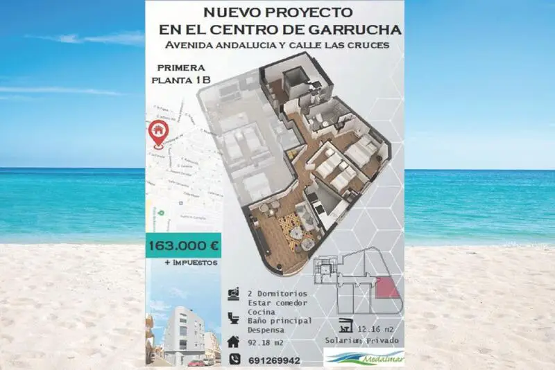 Apartamento en Garrucha con Solarium y Vistas al Mar