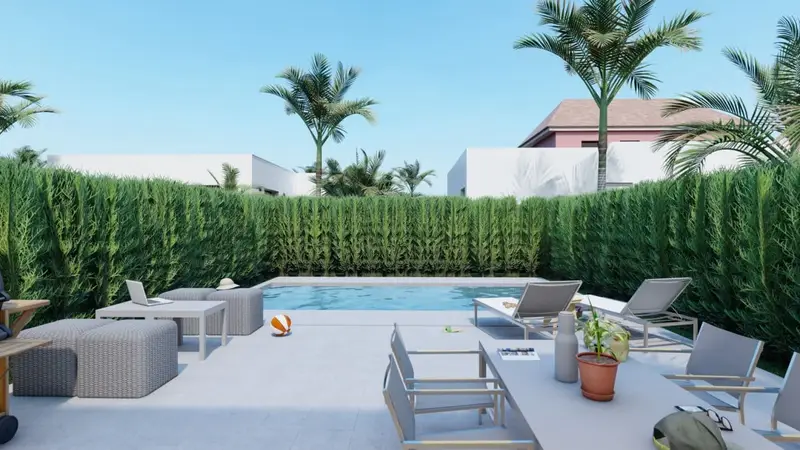 Chalets en Los Urrutias Murcia: 3 Dormitorios Piscina Privada Cerca de la Playa