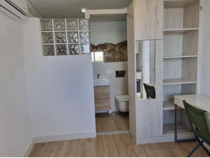 Un estudio, con área al aire libre