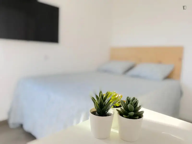 Habitacion individual cerca del centro de Sevilla con cama doble, TV, agua y wifi