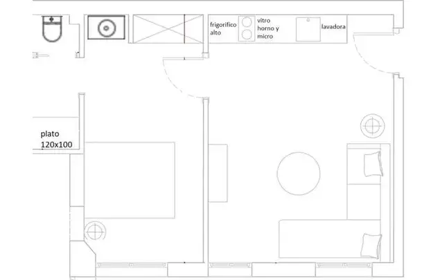 Alquiler Piso 1 Dormitorio 40m2 Madrid