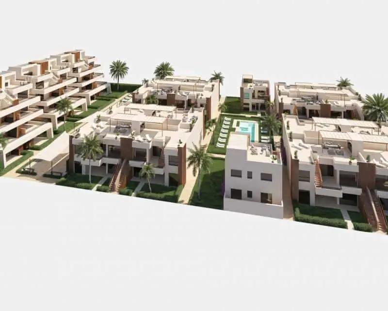 Bungalows en Alhama de Murcia con piscina y vistas al golf
