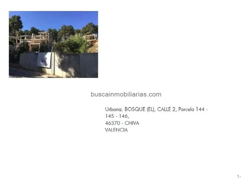 Parcela Urbana en Venta Chiva 6500m2 12 Viviendas