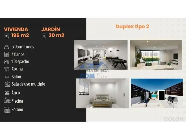 12 Duplex con 150m2 Jardin Piscina y Solarium
